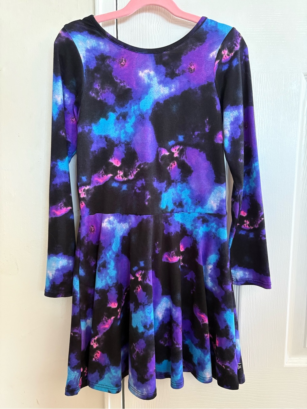 Pixie Lane Girls' Purple & Blue Cloud-Print Casual Skater Dress Sz 11/12